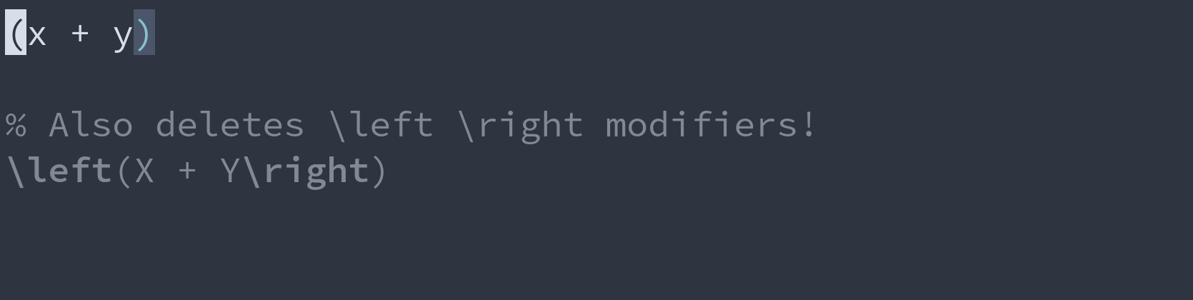 GIF: deleting surrounding delimiters with dsd.