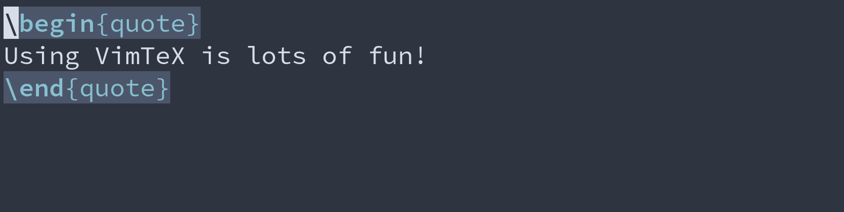 GIF: deleting a surrounding quote environment with dse.