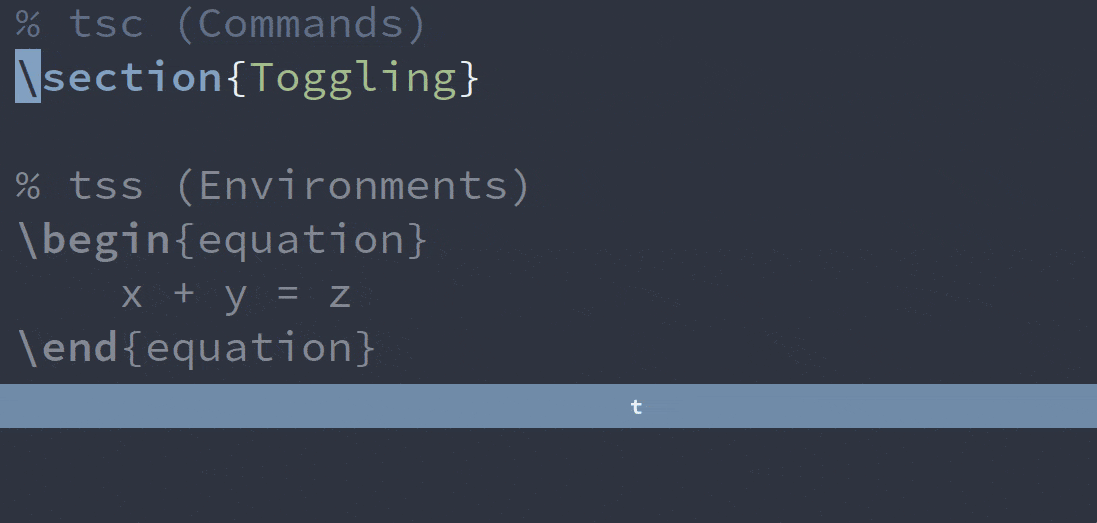 GIF: demonstrating the tsc and tss commands.